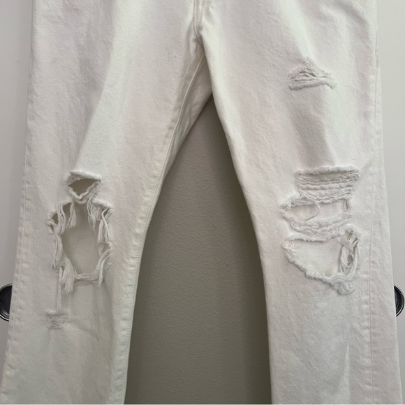 Levi's Premium 501 Big E Tab Cropped Distressed Jeans - High Rise Straight Leg - Picture 8 of 15